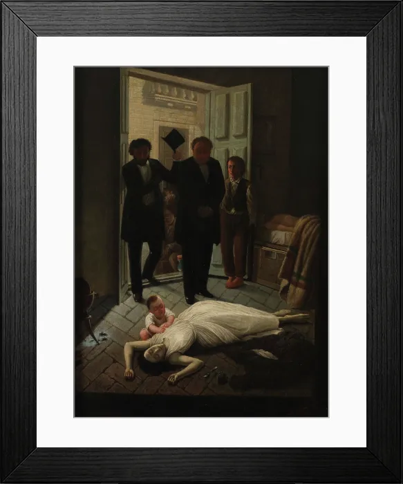 Framed Print : Yellow fever in Buenos Aires, 1871. Creator: Juan Manuel Blanes Framed Print : Yellow fever in Buenos Aires, 1871. Creator: Juan Manuel Blanes