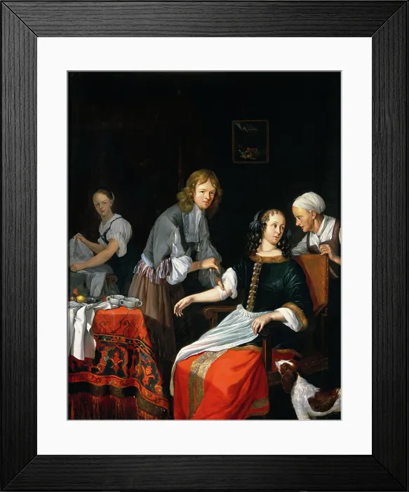 Framed Print : A surgeon binding up a woman's arm after bloodletting, c1700. Creator: Jacob Toorenvliet. A surgeon binding up a woman's arm after bloodletting, c1700. Creator: Jacob Toorenvliet Framed Print : A surgeon binding up a woman's arm after bloodletting, c1700. Creator: Jacob Toorenvliet. A surgeon binding up a woman's arm after bloodletting, c1700. Creator: Jacob Toorenvliet