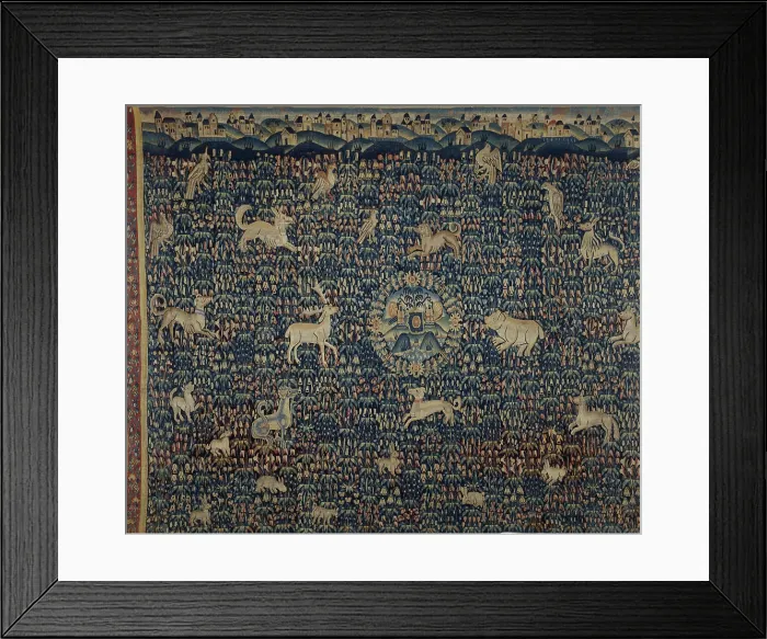 Framed Print : Millefleurs Tapestry, Early16th century. Creator: Anonymous master Framed Print : Millefleurs Tapestry, Early16th century. Creator: Anonymous master