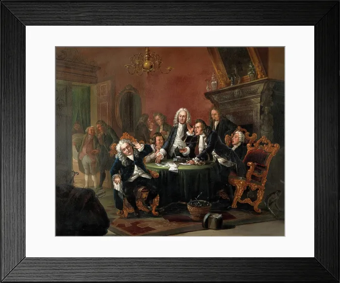 Framed Print : Physicians disputing while the patient suffers, c1850s. Creator: Johann Geyer Framed Print : Physicians disputing while the patient suffers, c1850s. Creator: Johann Geyer