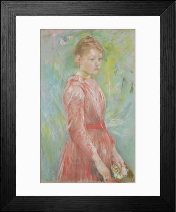 Framed Print : Girl in Rose Dress, 1888. Creator: Morisot, Berthe (1841-1895) Framed Print : Girl in Rose Dress, 1888. Creator: Morisot, Berthe (1841-1895)