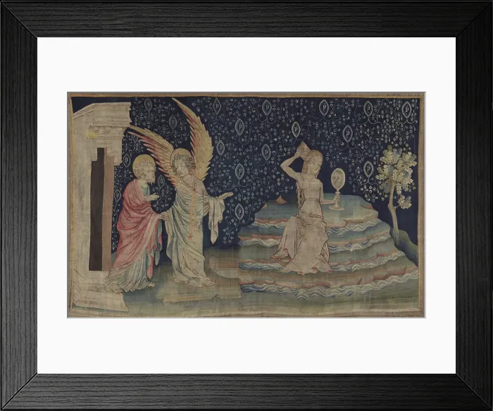 Framed Print : The Apocalypse Tapestry, Scene 64: The Great Whore that sits upon many waters, Between 1373 and 1380 Creator: Bondol, Jan (active 1368-1381)
