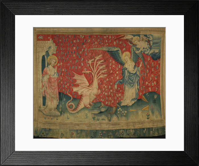 Framed Print : The Apocalypse Tapestry, Scene 35: The Woman Receiving Wings, Between 1373 and 1380. Creator: Anonymous master Framed Print : The Apocalypse Tapestry, Scene 35: The Woman Receiving Wings, Between 1373 and 1380. Creator: Anonymous master