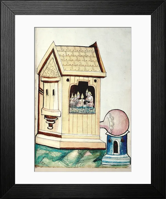 Framed Print : Turkish bath. Miniature from Bellifortis by Konrad Kyeser, 15th century. Creator: Anonymous master Framed Print : Turkish bath. Miniature from Bellifortis by Konrad Kyeser, 15th century. Creator: Anonymous master