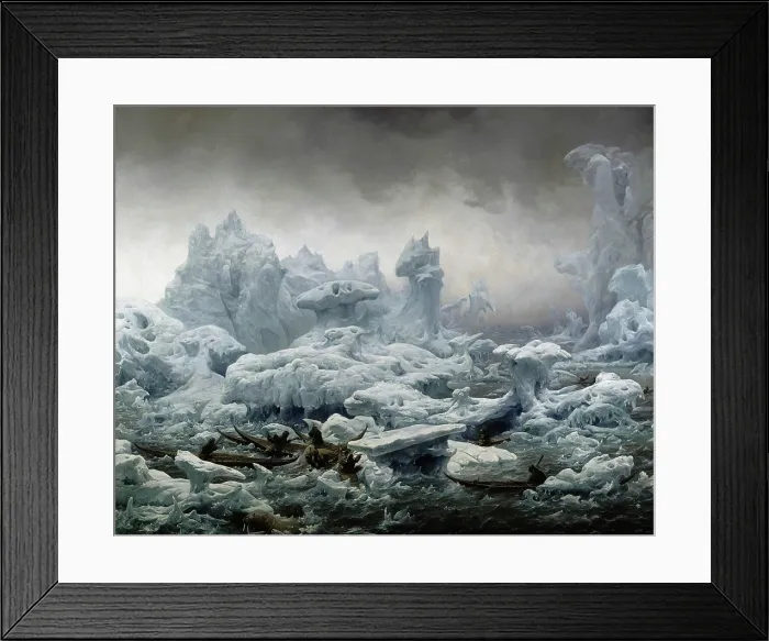 Framed Print : View of the Glacial Ocean, Walrus Fishing in Greenland, 1841. Creator: Biard, Francois-August (1798-1882) Framed Print : View of the Glacial Ocean, Walrus Fishing in Greenland, 1841. Creator: Biard, Francois-August (1798-1882)