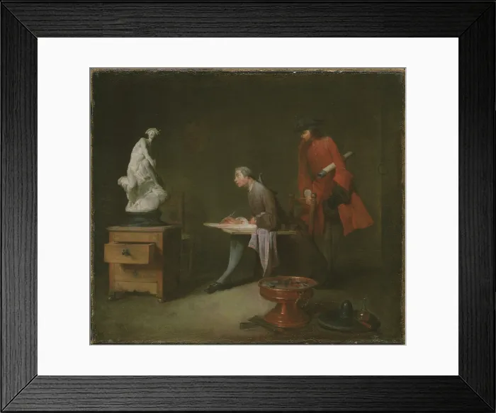 Framed Print : The Drawing Lesson, c1750. Creator: Chardin, Jean-Baptiste Simeon (1699-1779) Framed Print : The Drawing Lesson, c1750. Creator: Chardin, Jean-Baptiste Simeon (1699-1779)