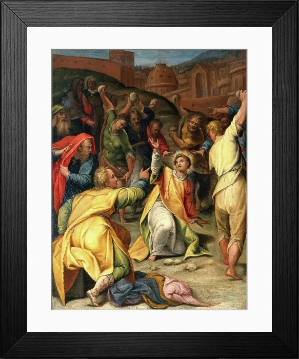 Framed Print : The stoning of St Stephen. Creator: Lorenzo Sabatini Framed Print : The stoning of St Stephen. Creator: Lorenzo Sabatini