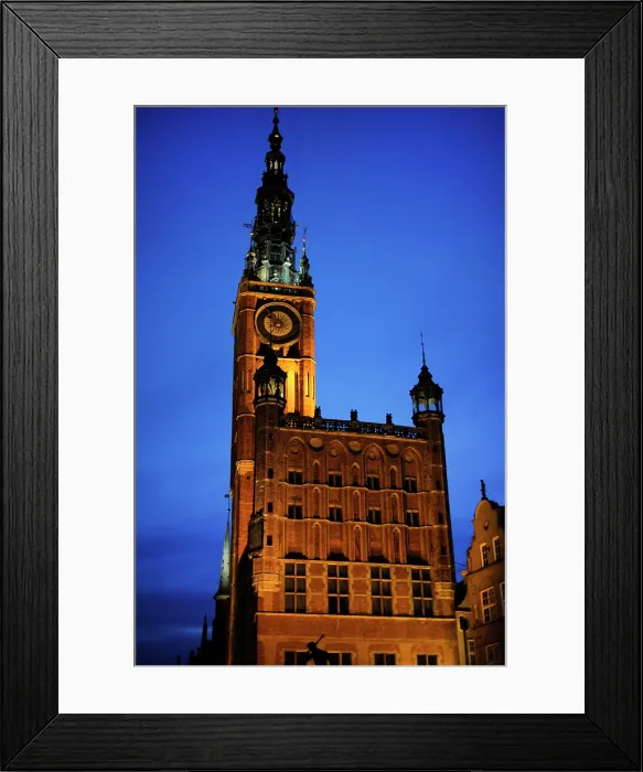 Framed Print : Night view, Town Hall, Gdansk, Poland, 14th century (2015). Creator: Unknown Framed Print : Night view, Town Hall, Gdansk, Poland, 14th century (2015). Creator: Unknown