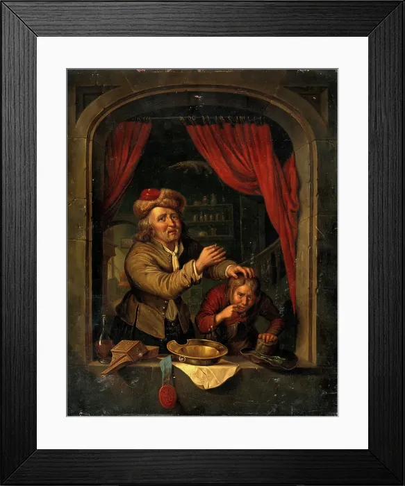 Framed Print : A dental operation. Creator: Dou, Gerard, 1613-1675 (After) Framed Print : A dental operation. Creator: Dou, Gerard, 1613-1675 (After)