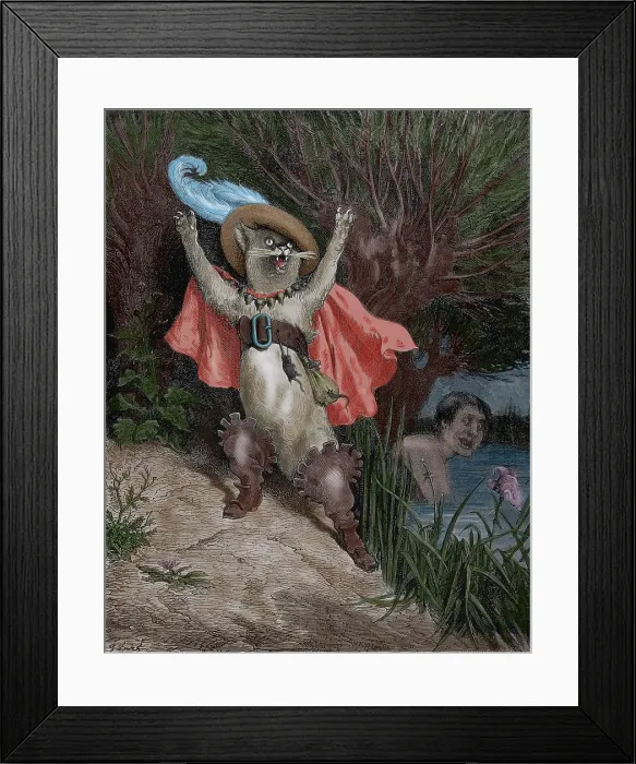 Framed Print : Puss in Boots, 1862. Creator: Gustave Dore Framed Print : Puss in Boots, 1862. Creator: Gustave Dore