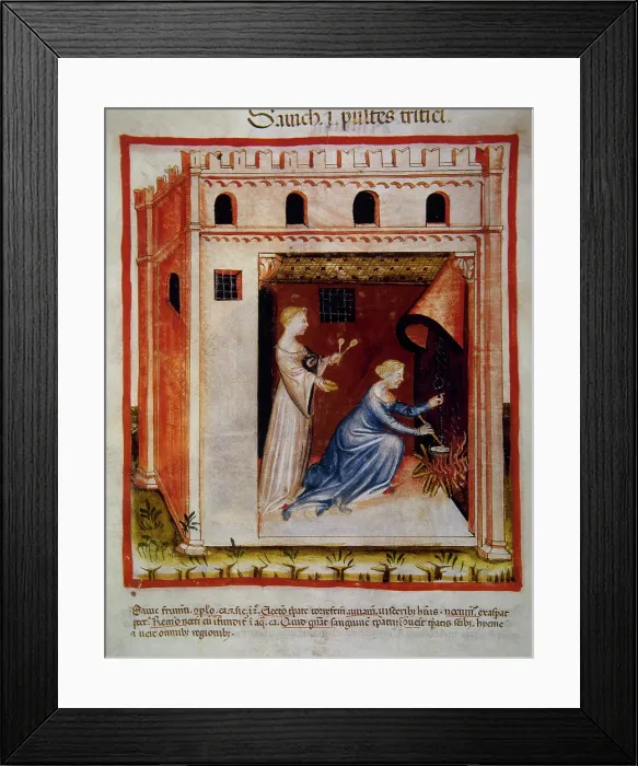 Framed Print : Wheat porridge, 14th century. Creator: Unknown Framed Print : Wheat porridge, 14th century. Creator: Unknown