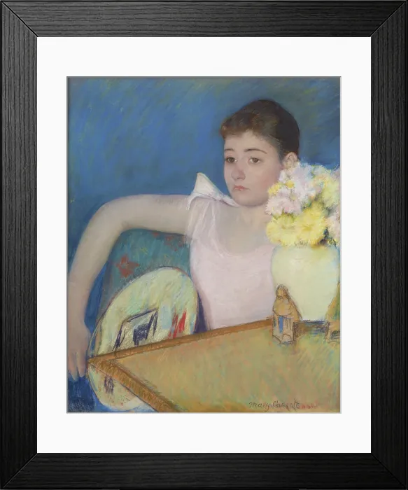 Framed Print : Girl in Pink with a Fan, 1889. Creator: Cassatt, Mary (1845-1926) Framed Print : Girl in Pink with a Fan, 1889. Creator: Cassatt, Mary (1845-1926)