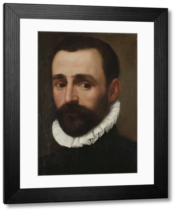 Framed Print : Portrait of a Man. Creator: Carracci, Agostino (1557-1602) Framed Print : Portrait of a Man. Creator: Carracci, Agostino (1557-1602)