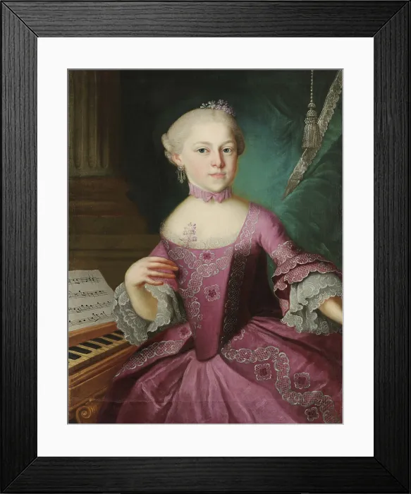 Framed Print : Maria Anna (Nannerl) Mozart (1751-1829), sister of Wolfgang Amadeus Mozart, 1763. Creator: Lorenzoni, Pietro Antonio (1721-1782) Framed Print : Maria Anna (Nannerl) Mozart (1751-1829), sister of Wolfgang Amadeus Mozart, 1763. Creator: Lorenzoni, Pietro Antonio (1721-1782)