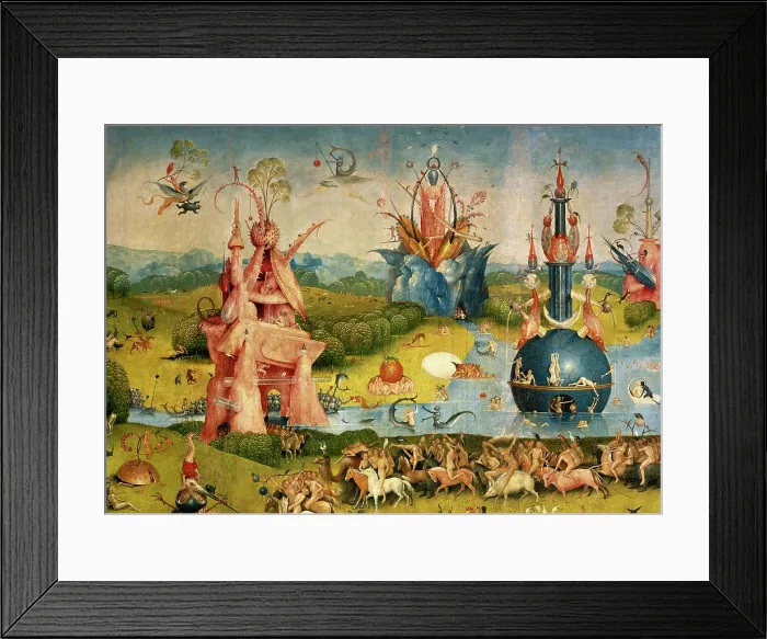 Framed Print : The Garden of Earthly Delights (triptych: central panel detail), 1500-1505. Creator: Hieronymus Bosch Framed Print : The Garden of Earthly Delights (triptych: central panel detail), 1500-1505. Creator: Hieronymus Bosch
