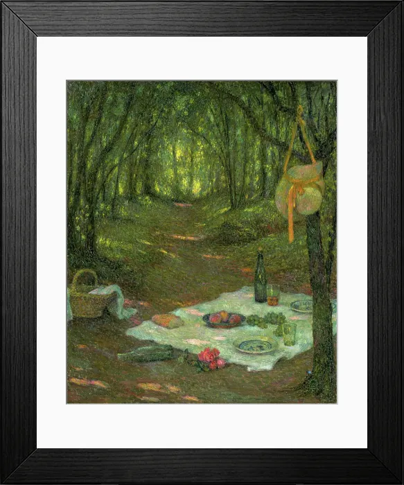 Framed Print : Picnic in the Forest, Gerberoy (Le Gouter sous Bois, Gerberoy), 1925. Creator: Le Sidaner, Henri (1862-1939) Framed Print : Picnic in the Forest, Gerberoy (Le Gouter sous Bois, Gerberoy), 1925. Creator: Le Sidaner, Henri (1862-1939)