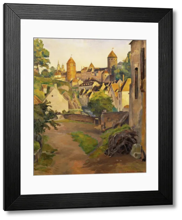Framed Print : View of Castle in Semur, 1905. Creator: Bernard, Emile (1868-1941) Framed Print : View of Castle in Semur, 1905. Creator: Bernard, Emile (1868-1941)