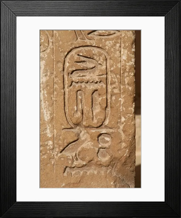 Framed Print : Hieroglyphic writing relief - cartridge, Saqqara, Egypt, Old Kingdom (2015). Creator: Unknown Framed Print : Hieroglyphic writing relief - cartridge, Saqqara, Egypt, Old Kingdom (2015). Creator: Unknown