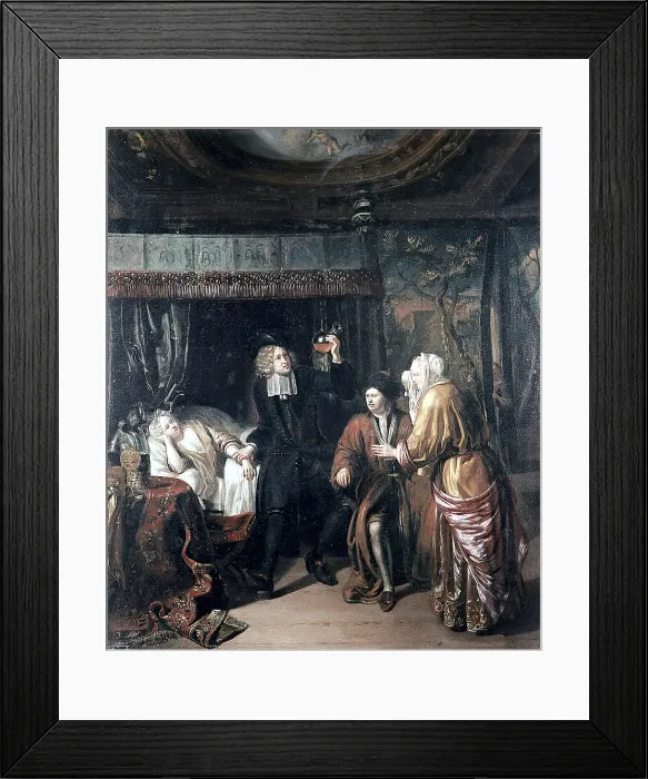 Framed Print : A physician at the bedside of a young woman, c1700. Creator: Matthys Naiveu Framed Print : A physician at the bedside of a young woman, c1700. Creator: Matthys Naiveu