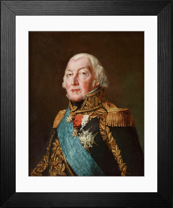 Framed Print : Portrait of Francois-Henri de Franquetot de Coigny (1737-1821), Marshal of France, 1834. Creator: Rouget, Georges (1783-1869) Framed Print : Portrait of Francois-Henri de Franquetot de Coigny (1737-1821), Marshal of France, 1834. Creator: Rouget, Georges (1783-1869)