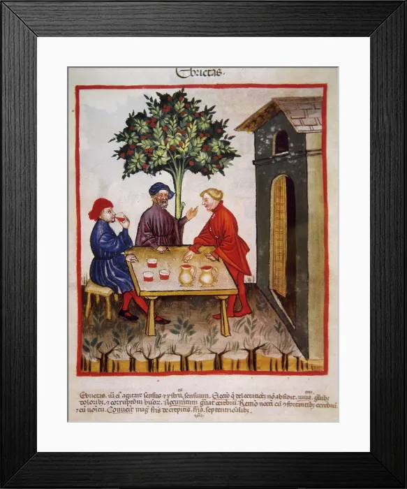 Framed Print : Alcoholism, 14th century. Creator: Unknown