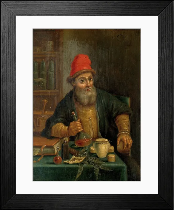 Framed Print : An apothecary. Creator: Unknown Framed Print : An apothecary. Creator: Unknown