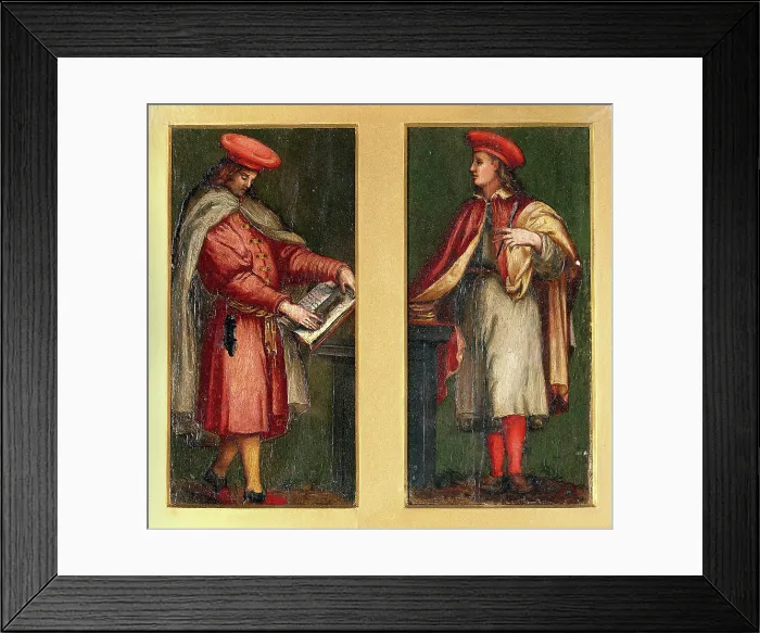 Framed Print : Saint Cosmas and Saint Damian, c16th century. Creator: Unknown Framed Print : Saint Cosmas and Saint Damian, c16th century. Creator: Unknown