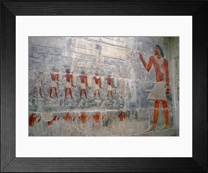 Framed Print : Offering bearers and deceased's portrait, polychrome relief, Mastaba of Kagemni, Saqqara, Egypt, 2003 Creator: Unknown. Offering bearers and deceased's portrait, polychrome relief, Mastaba of Kagemni, Saqqara, Egypt, 2003 Creator: Unknown Framed Print : Offering bearers and deceased's portrait, polychrome relief, Mastaba of Kagemni, Saqqara, Egypt, 2003 Creator: Unknown. Offering bearers and deceased's portrait, polychrome relief, Mastaba of Kagemni, Saqqara, Egypt, 2003 Creator: Unknown