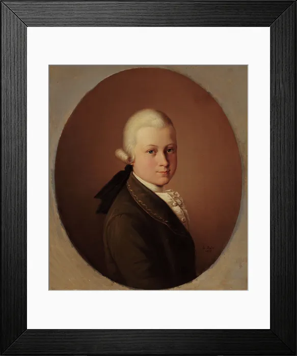 Framed Print : Wolfgang Amadeus Mozart as child, 1859. Creator: Bode, Leopold (1831-1906) Framed Print : Wolfgang Amadeus Mozart as child, 1859. Creator: Bode, Leopold (1831-1906)