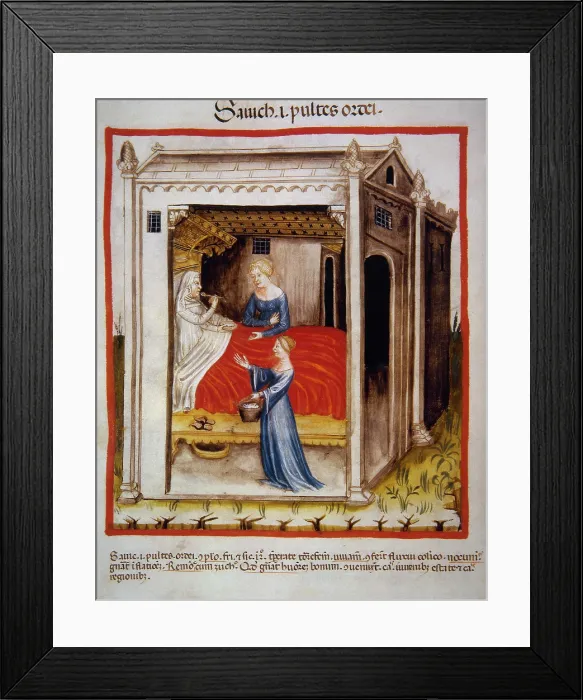 Framed Print : Barley porridge, 14th century. Creator: Unknown