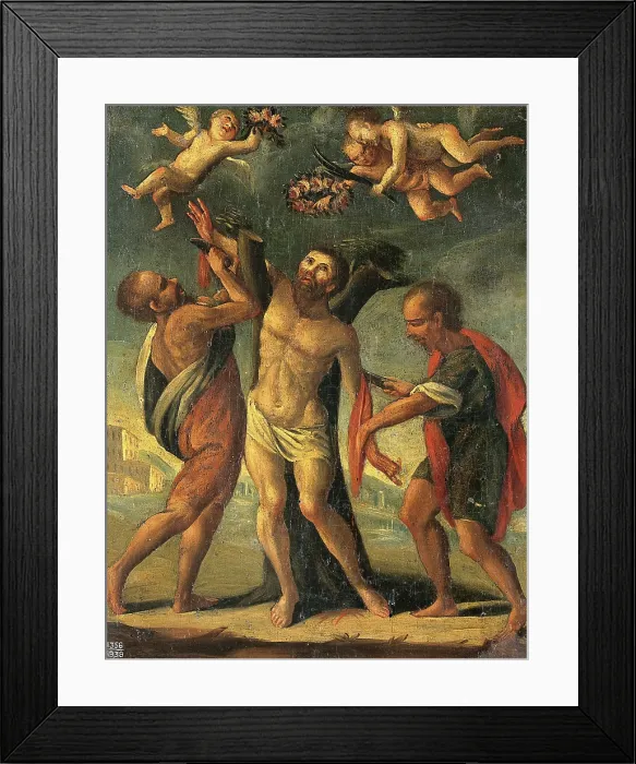 Framed Print : The flaying of St Bartholomew. Creator: Unknown Framed Print : The flaying of St Bartholomew. Creator: Unknown