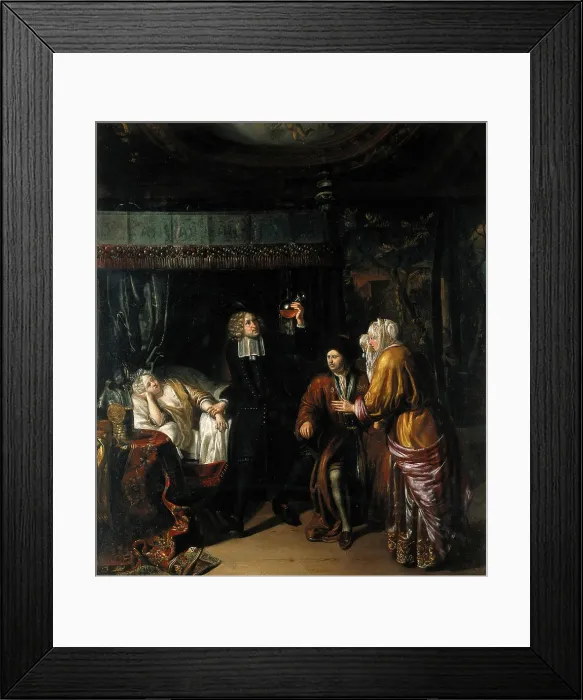 Framed Print : A physician at the bedside of a young woman, c1700. Creator: Matthys Naiveu Framed Print : A physician at the bedside of a young woman, c1700. Creator: Matthys Naiveu