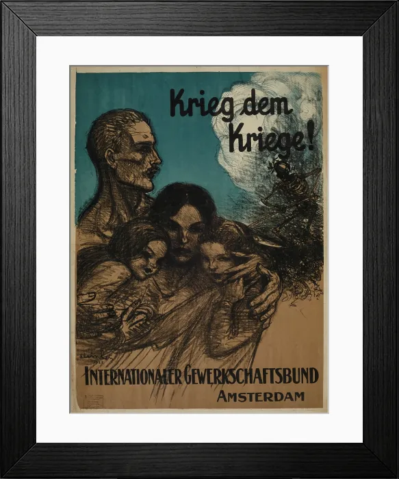 Framed Print : War to War! International Trade Union Confederation, Amsterdam, 1922. Creator: Steinlen, Theophile Alexandre (1859-1923) Framed Print : War to War! International Trade Union Confederation, Amsterdam, 1922. Creator: Steinlen, Theophile Alexandre (1859-1923)