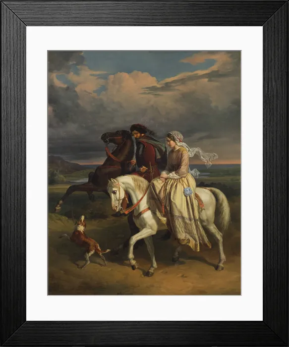 Framed Print : Pia dei Tolomei Conducted in Maremma, 1853. Creator: Molmenti, Pompeo Marino (1819-1894) Framed Print : Pia dei Tolomei Conducted in Maremma, 1853. Creator: Molmenti, Pompeo Marino (1819-1894)