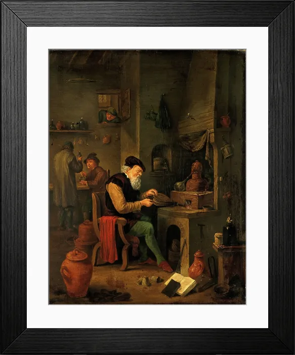 Framed Print : An alchemist in his laboratory, c1680s. Creator: Follower of David Teniers the younger Framed Print : An alchemist in his laboratory, c1680s. Creator: Follower of David Teniers the younger