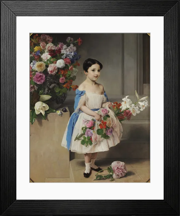 Framed Print : Portrait of Countess Antonietta Negroni Prati Morosini as a Child, 1858. Creator: Hayez, Francesco (1791-1882) Framed Print : Portrait of Countess Antonietta Negroni Prati Morosini as a Child, 1858. Creator: Hayez, Francesco (1791-1882)