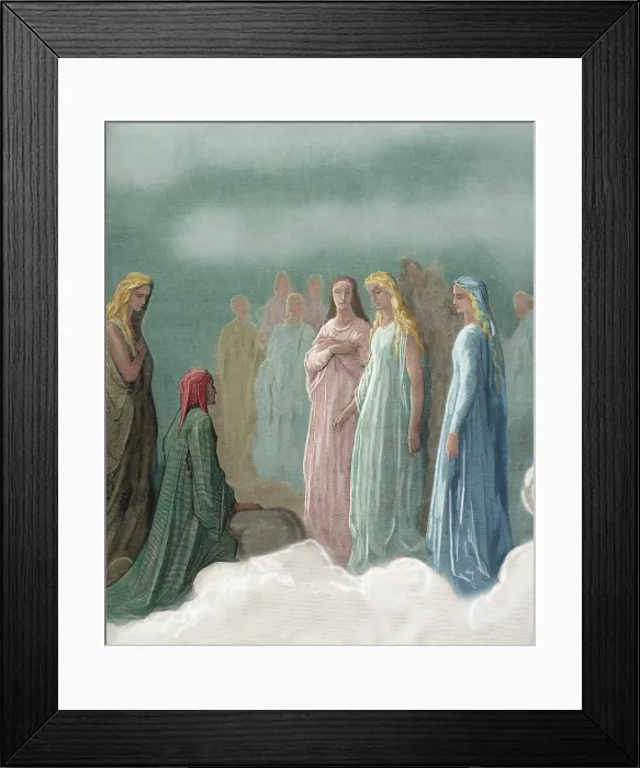 Framed Print : Piccarda Donati and souls whose vows had been broken - the Divine Comedy, (1868). Creator: Gustave Dore Framed Print : Piccarda Donati and souls whose vows had been broken - the Divine Comedy, (1868). Creator: Gustave Dore