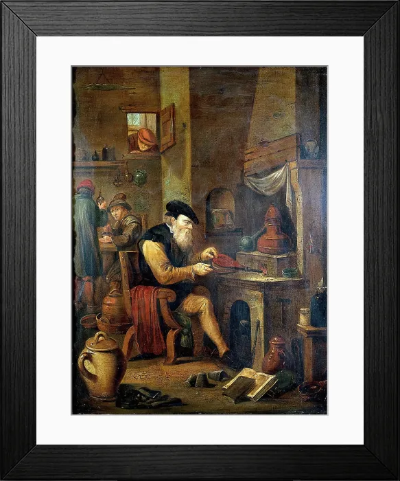 Framed Print : An alchemist in his laboratory, c1680s. Creator: Follower of David Teniers the younger Framed Print : An alchemist in his laboratory, c1680s. Creator: Follower of David Teniers the younger