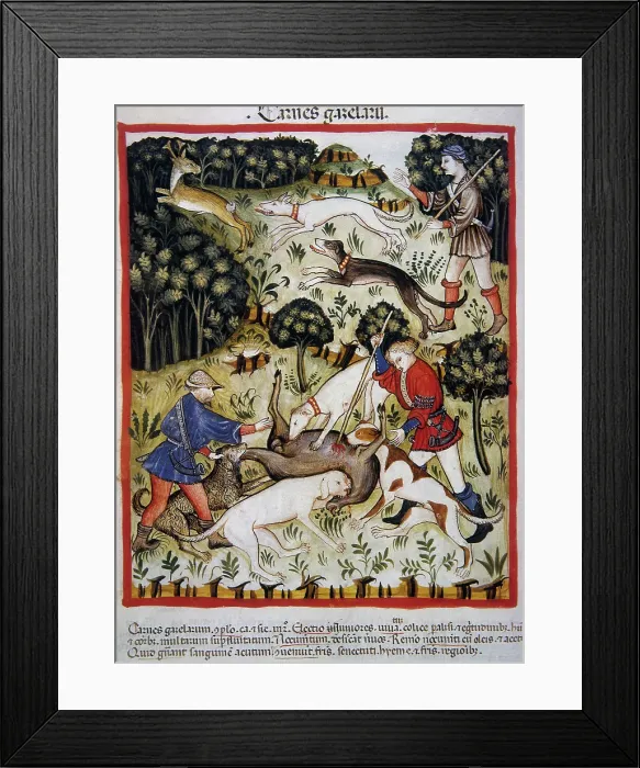 Framed Print : Hunting: gazelle meat, 14th century. Creator: Unknown Framed Print : Hunting: gazelle meat, 14th century. Creator: Unknown