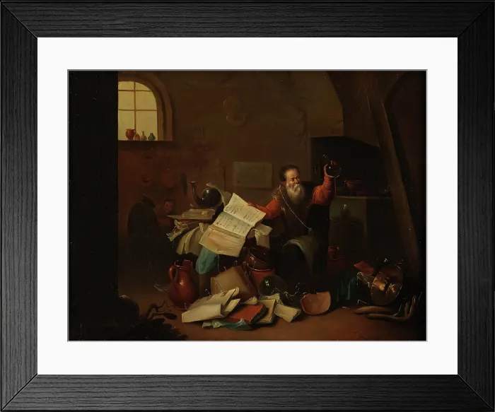 Framed Print : An alchemist in his laboratory, c1680s. Creator: Teniers, David, 1610-1690 (After) Framed Print : An alchemist in his laboratory, c1680s. Creator: Teniers, David, 1610-1690 (After)