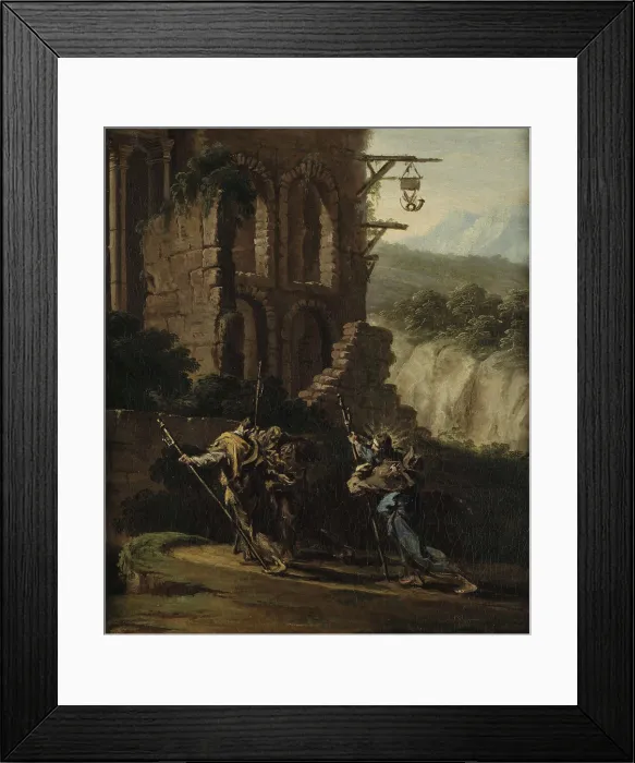 Framed Print : On the Road to Emmaus. Creator: Magnasco, Alessandro (1667-1749) Framed Print : On the Road to Emmaus. Creator: Magnasco, Alessandro (1667-1749)