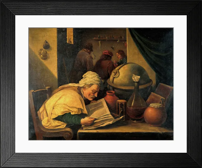 Framed Print : An alchemist in his laboratory, c1680s. Creator: Teniers, David, 1610-1690 (After) Framed Print : An alchemist in his laboratory, c1680s. Creator: Teniers, David, 1610-1690 (After)