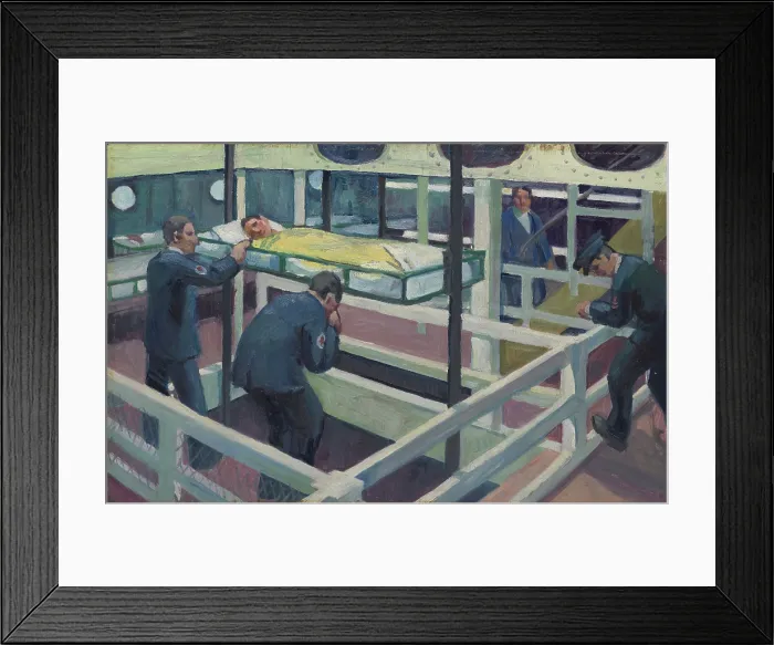 Framed Print : World War I: a hospital ship showing lift for transferring wounded sailors from deck to deck, c1918. Creator: Jan Gordon Framed Print : World War I: a hospital ship showing lift for transferring wounded sailors from deck to deck, c1918. Creator: Jan Gordon