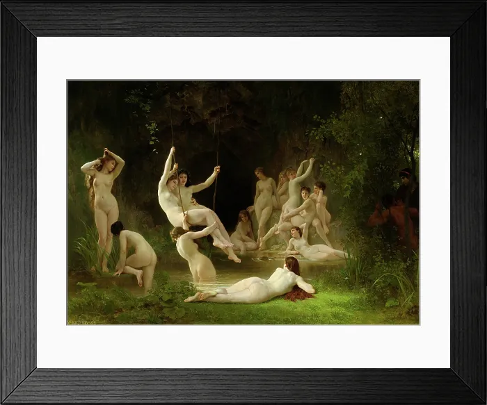 Framed Print : The Nymphaeum, 1878. Creator: Bouguereau, William-Adolphe (1825-1905) Framed Print : The Nymphaeum, 1878. Creator: Bouguereau, William-Adolphe (1825-1905)