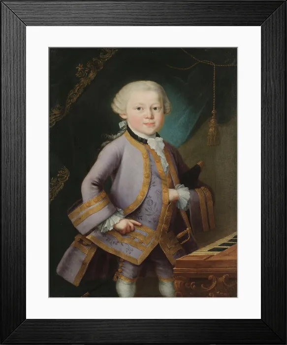 Framed Print : Wolfgang Amadeus Mozart in a gala dress, 1763. Creator: Lorenzoni, Pietro Antonio (1721-1782) Framed Print : Wolfgang Amadeus Mozart in a gala dress, 1763. Creator: Lorenzoni, Pietro Antonio (1721-1782)
