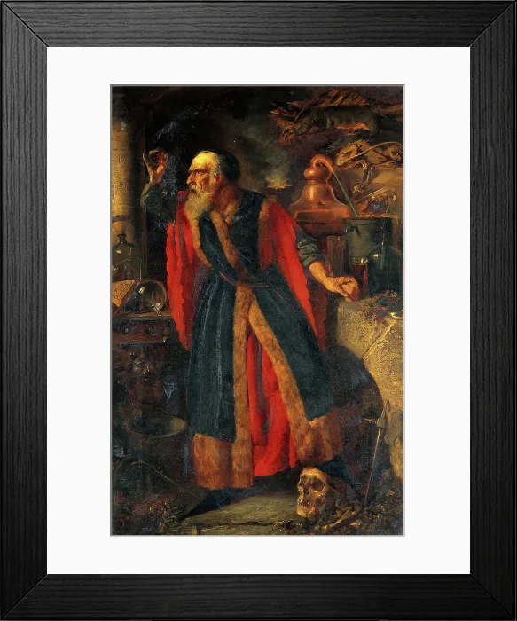 Framed Print : An alchemist, c1870s. Creator: Edward Charles Barnes Framed Print : An alchemist, c1870s. Creator: Edward Charles Barnes
