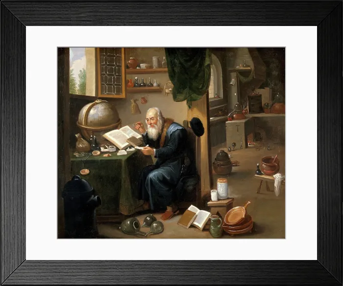 Framed Print : An alchemist in his laboratory, c1680s. Creator: Teniers, David, 1610-1690 (Follower of) Framed Print : An alchemist in his laboratory, c1680s. Creator: Teniers, David, 1610-1690 (Follower of)