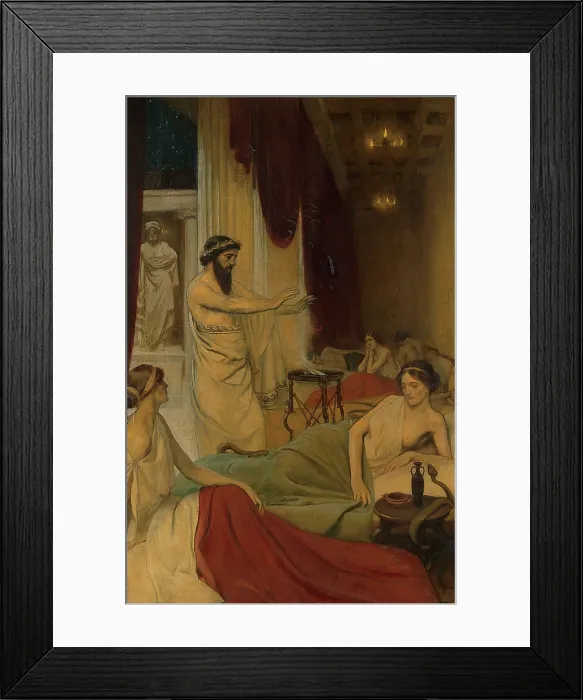 Framed Print : Patients sleeping in the temple of Aesculapius at Epidaurus, c1912. Creator: Ernest Board Framed Print : Patients sleeping in the temple of Aesculapius at Epidaurus, c1912. Creator: Ernest Board