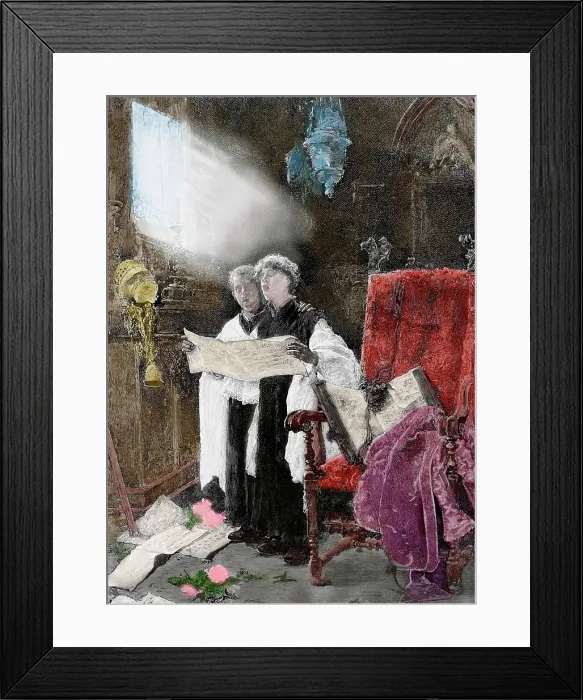 Framed Print : Altar boy singing, Spain, 1886. Creator: Perez Framed Print : Altar boy singing, Spain, 1886. Creator: Perez
