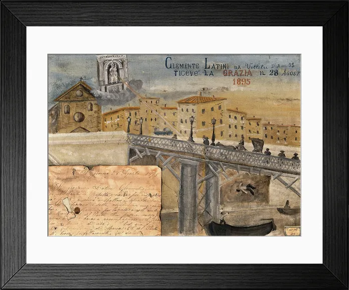 Framed Print : Clemente Latini of Velletri saved by the Madonna del Parto after falling off the Ponte di... 1895. Creator: Unknown Framed Print : Clemente Latini of Velletri saved by the Madonna del Parto after falling off the Ponte di... 1895. Creator: Unknown